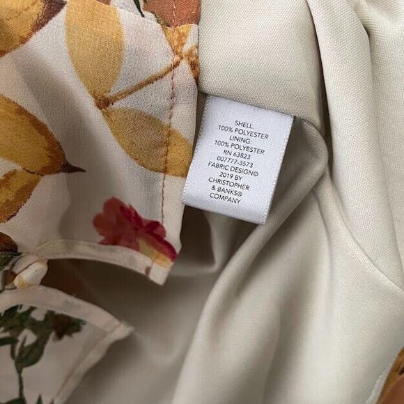 Christopher & Banks Size Large XL Boho Floral Blouse Semi Sheer Peasant Top - Picture 7 of 10